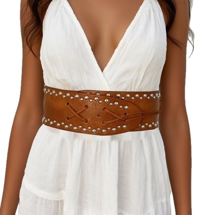 New Rivet Wide Binding Waist Belt Shein WISH Belt