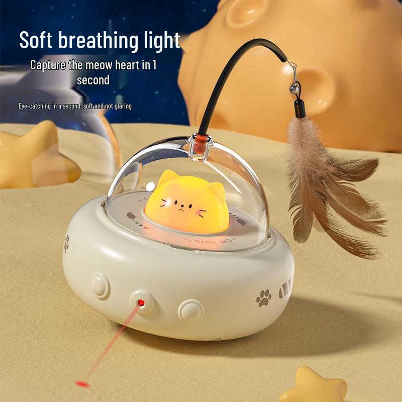 Automatic Feather Teaser: Electric Cat Toy for Self-Play & Boredom Relief