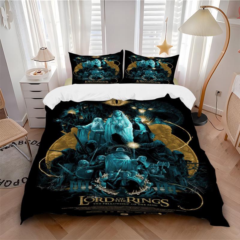 Lord Rings Shadows Print 3Pcs Bedding Setduvet Cover With 2 Bedropillowcase Home Birthday Gift