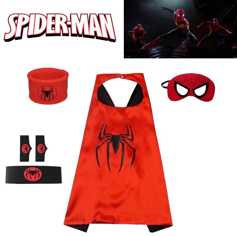 Spider-man Heldenumhang und Maske Halloween Cartoon Anime Launcher Handschuh Uhr Set