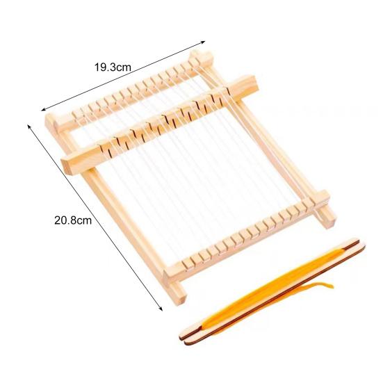 1 Set Weaving Loom Kit Anti-slid Improve Hands-on Ability Wooden Color Creative Craft Making Nursery Gift