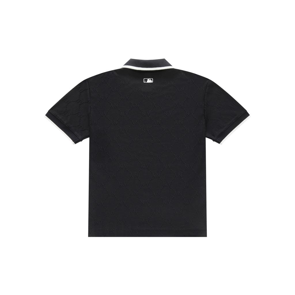 New MLB MONOGRAM Collection New York Yankees SS25 Polo Shirt Unisex Black 3APQM0253-50BKS
