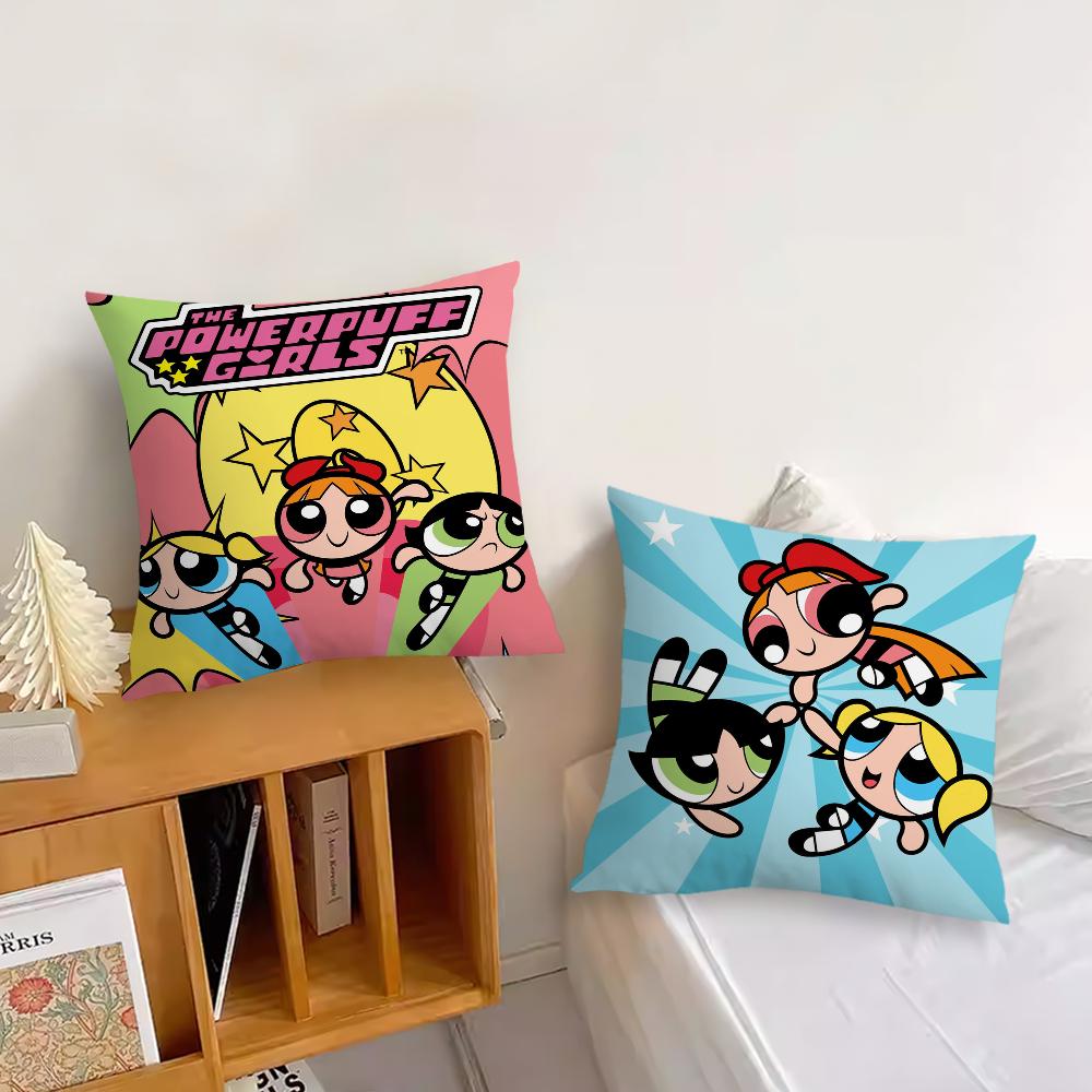 T-The Powerpuff Cartoon G-Girls Cushion Cover Cushion Room Bedroom Headboard Sofa Living Backrest Nap Time Pillow Case