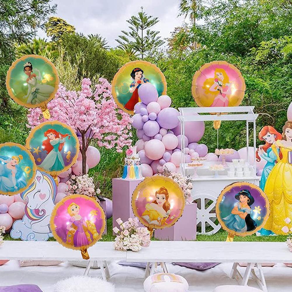 8Pc Reusable Colorful Princess Balloons Princess Theme Birthday Party Decoration
