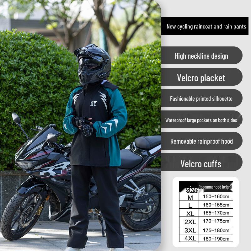 Men's Stormproof Split Motorcycle Rain Suit for Riders