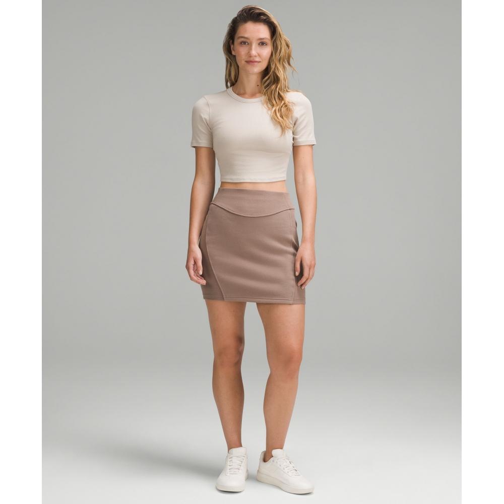 Lululemon Scuba High Rise Mini Skirt Taupetastic