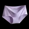 Seamless Ice Silk Women's Underwear - Mid-Low Waist, Pure Cotton Gusset, Candy Color Briefs