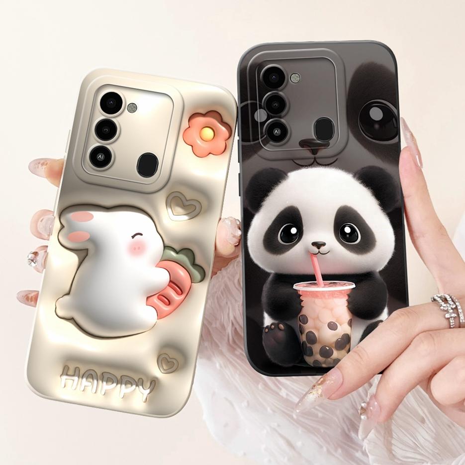 For Tecno Spark Go 2022 Case KG5 KG5h Cute Panda Cartoon Cover For Tecno Spark 8C Spark8C KG5k KG5j Phone Case Soft Fundas Coque