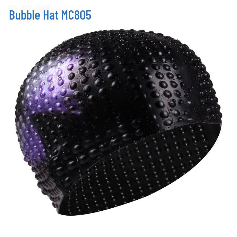 Junwen Waterproof Unisex PU Bubble Swim Cap - 2 Pack