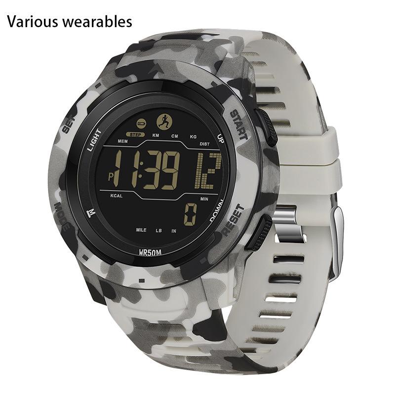 Calorie Pedometer Electronic Watch Waterproof Multifunctional Sports Shockproof Smart Alarm Clock Watch for Men and Women