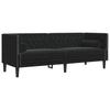 Chesterfield Sofa with Neck Pillows 3 Seater Black Velvet