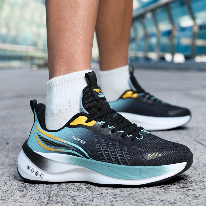 Carbon plate ultra-light jaka breathable running shoes couple sports shock absorption physical test student outdoor racing male