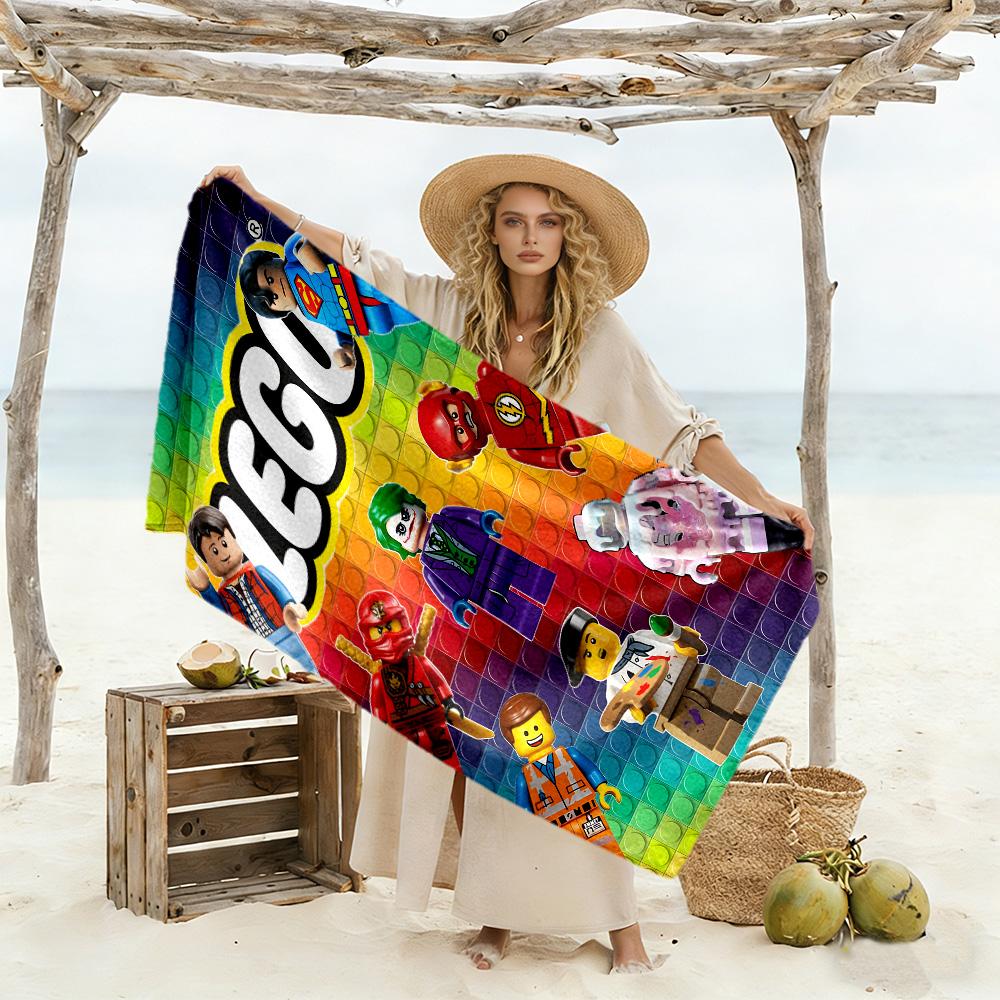 Lego Bricks Beach Towel Super Soft Absorbent Comfortable Lightweight