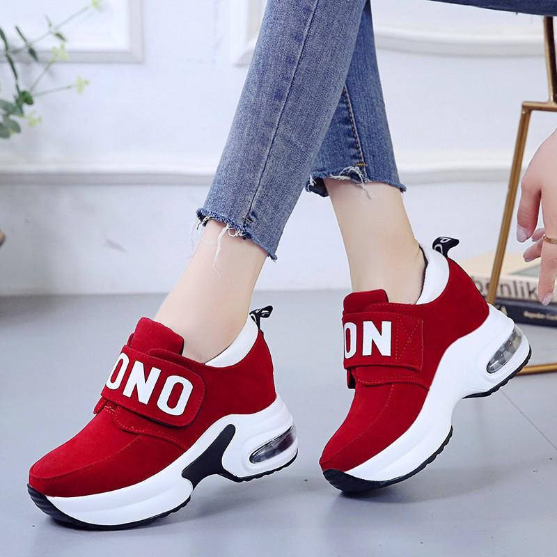 Fashion Platform Wedge Sneakers Ladies Shoes Sneaker Casual Shoes Trainers Women Female Shoes Black Red Sneakers Women Tenis Feminino