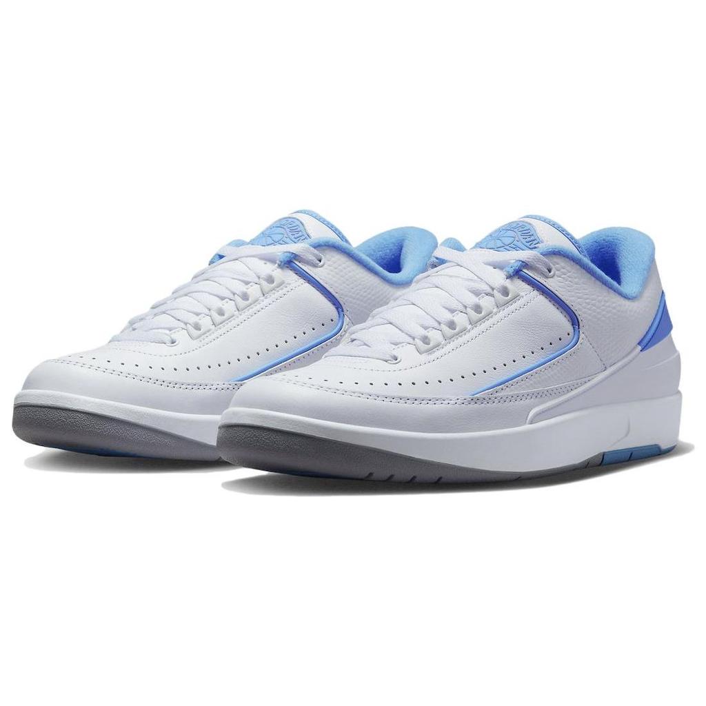 Air Jordan 2 Retro Low UNC Ανδρικά Αθλητικά Παπούτσια Λευκό Πανεπιστημιακό-Μπλε Τσιμεντένιο-Γκρι DV9956-104