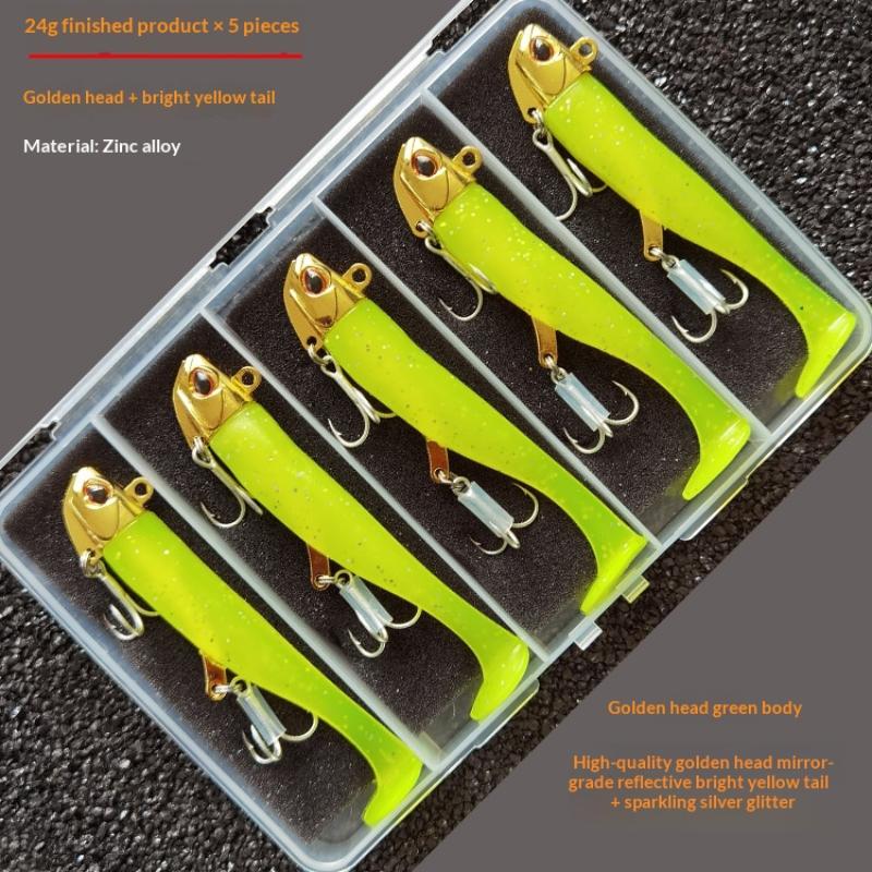 5 шт. 24 г/103 мм Искусственная мягкая приманка Светящаяся/Светящаяся Макрель Морская пуля Окунь Луциан Рыболовная приманка Воблеры Свимбейт Джиг-приманки