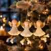 Pastel Color Christmas Tree Decor Angel Hanging Ornaments, Cute Plush Doll Pendant, Xmas Decorative Charms Ornaments for Home Holiday Wedding
