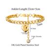 Anklet For Women Gold Color Stainless Steel Cuban Link Ankle Bracelets Summer 2024  Leg Chain Beach Foot Jewelry Ancklets