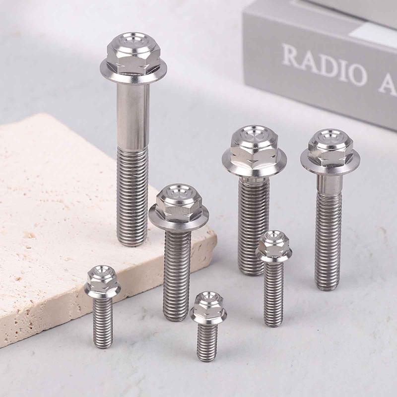 Titanium Alloy Flange Head Screw M6M8M10 Motorcycle, Car Modification, Weight Reduction, External Hexagonal Screw