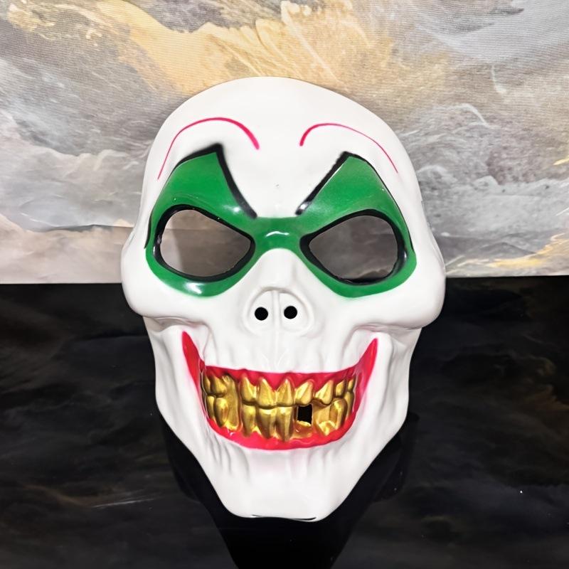 2025 New Joker Full Face Mask Funny Big Gold Teeth Smiling Face Mask Cool Boy Headgear Halloween Cosplay Props