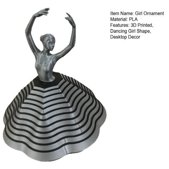 3D-gedruckte Ballettänzerin Figur Erweiterbare drehende Ballerina Statue Stressabbau Tanzendes Mädchen Fidget Spielzeug Skulptur Ornament Dekor