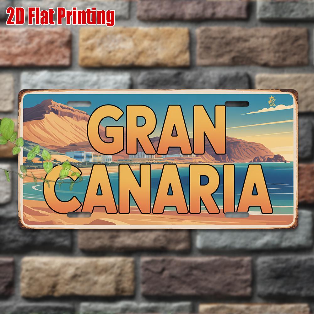 

pc Vintage Metal Sign Decorative Use Only Decorative Plaques And SignsAluminum Sign from Gran Canaria Coastal Wall Decor 15x30cm(5.9x7.8inch)