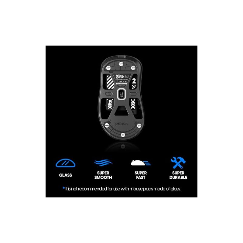Superglide2 (Type-C) Mouse Feet, Universal Dot 6mm + 9mm (12pcs) [Tempered Glass Material, Rounded Edges, High Durability, Low Friction, Super Smooth]