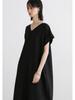 Japanese Retro Linen V-neck Dress with Big Pockets (2025 Collection)