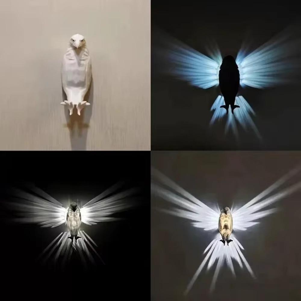Bird 3D Wall Lamp Animal Body 3D Print Light New Atmosphere Lamp Halloween Christma