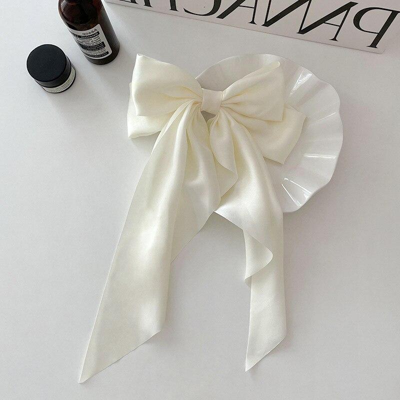 

Fashion Satin Bow Ribbon Hair Clips Solid Color Elegant Retro Spring Hair Pins Hair Barrettes Girls Women Hair Accessories 2pcs