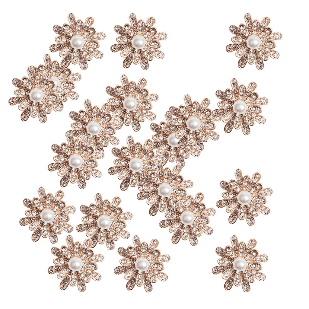 10x Flower Crystal Flatback Buttons Embellishment for DIY Phone Case 25mm