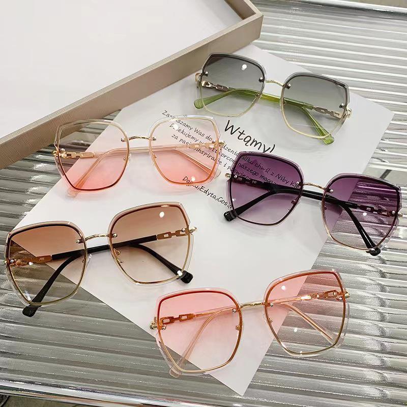 Blush frameless women's personality trendy sunglasses glasses popular sunglasses trimmed fashion