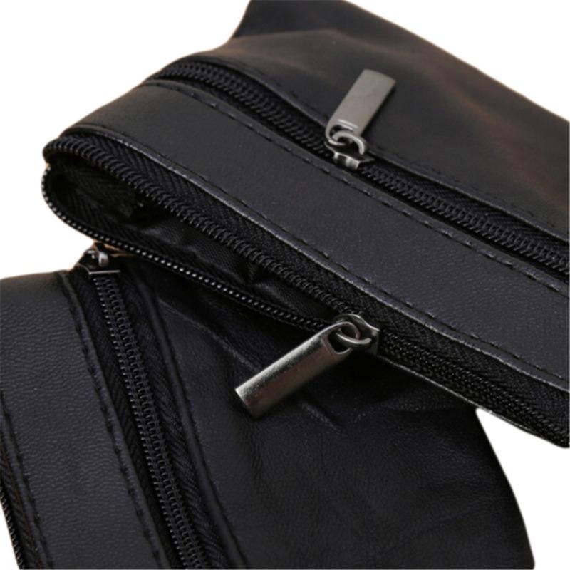 Men'S Coin Purse Pu Leather Single Zipper Multi-Function Mobile Phone Coin Purse Fashion Men'S Mini Wallet Black