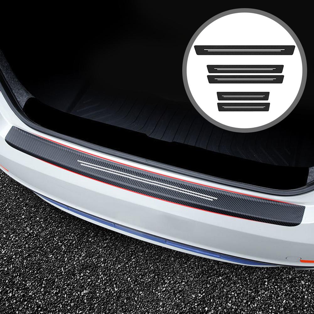 4Pcs Car Door Edge Sill Protector Anti-scratch Sticker Universal Carbon Fiber for Car Front Rear Doors Exterior Protection Decal