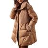 JIANHU Women's Mid-Length White Duck Down Winter Coat