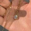 Simple Female White Big Stone Oval Pendant Skeleton Chain Necklace Gold Color Wedding Jewelry For Women