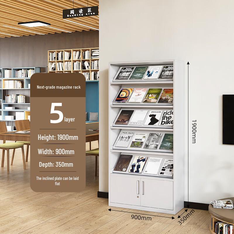 WEZHO 6-Tier Steel Library Periodical & Document Rack