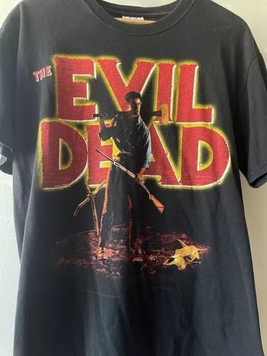 

2001 The Evil Dead Retro Style Men Women Horror Movie Black Tshirt Reprint Unisex T-Shirt XL