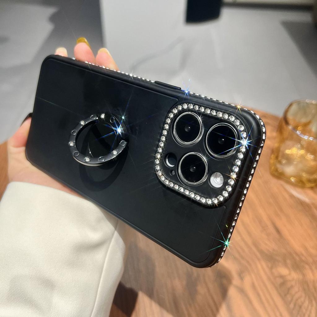 Luxurious Rhinestone Glitter for Iphone15promax Phone Case, Apple 14 Ring Stand and 13 Protective Case