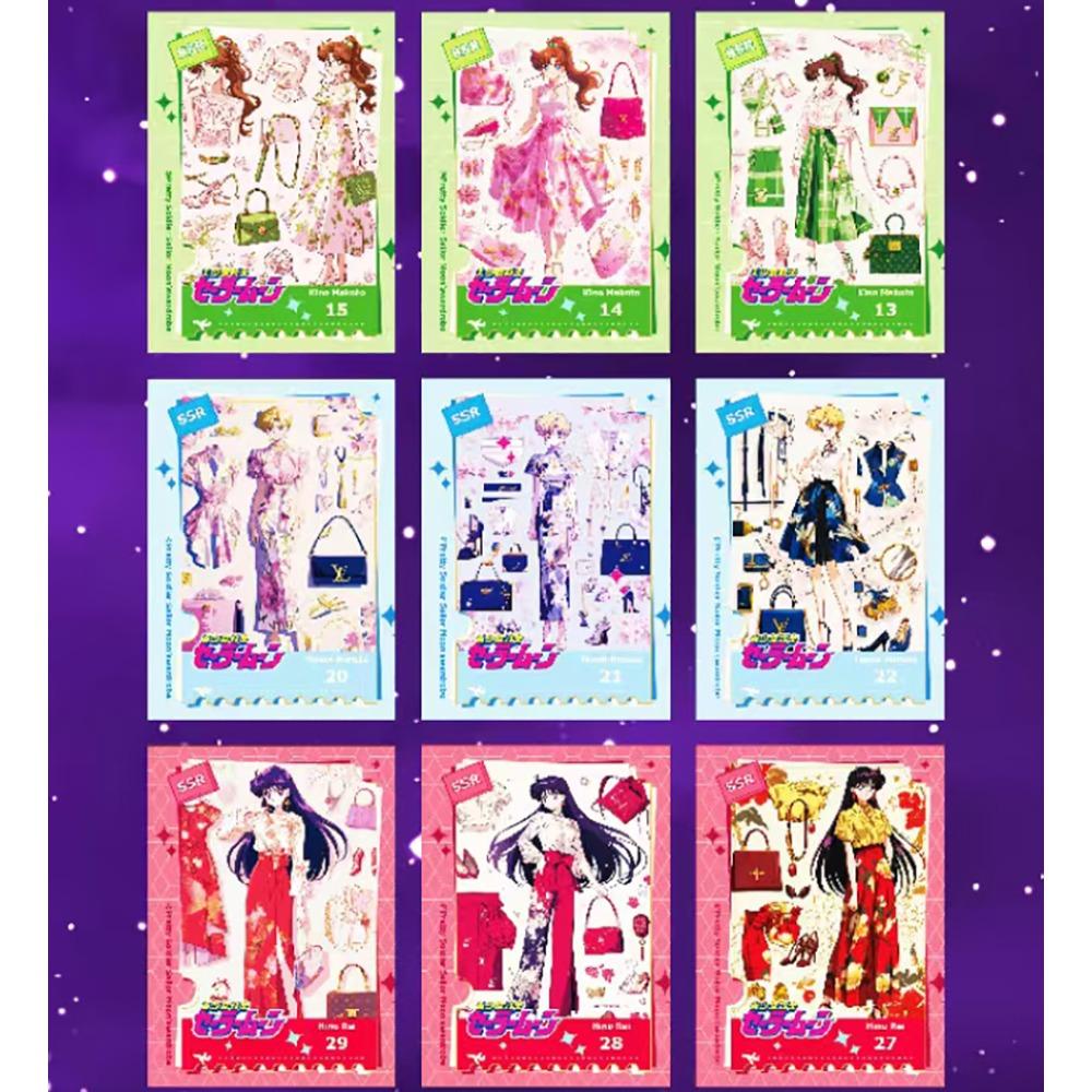 Japanese Anime Sailor Moon Collection Cards Wonderful Magical Girls Fashion Trend Creative Peripheral Cards Festival Gifts Toys