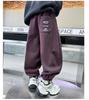 Pantalon de survêtement en velours tendance à jambes larges pour garçons: Style de rue Automne/Hiver 2025 pour les grands enfants