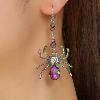 Bunte Spinne Ohrringe Halloween Dress Up Ohr Lustige Mode Frauen Punk Eardrop Schmuck Festival Party Geschenk