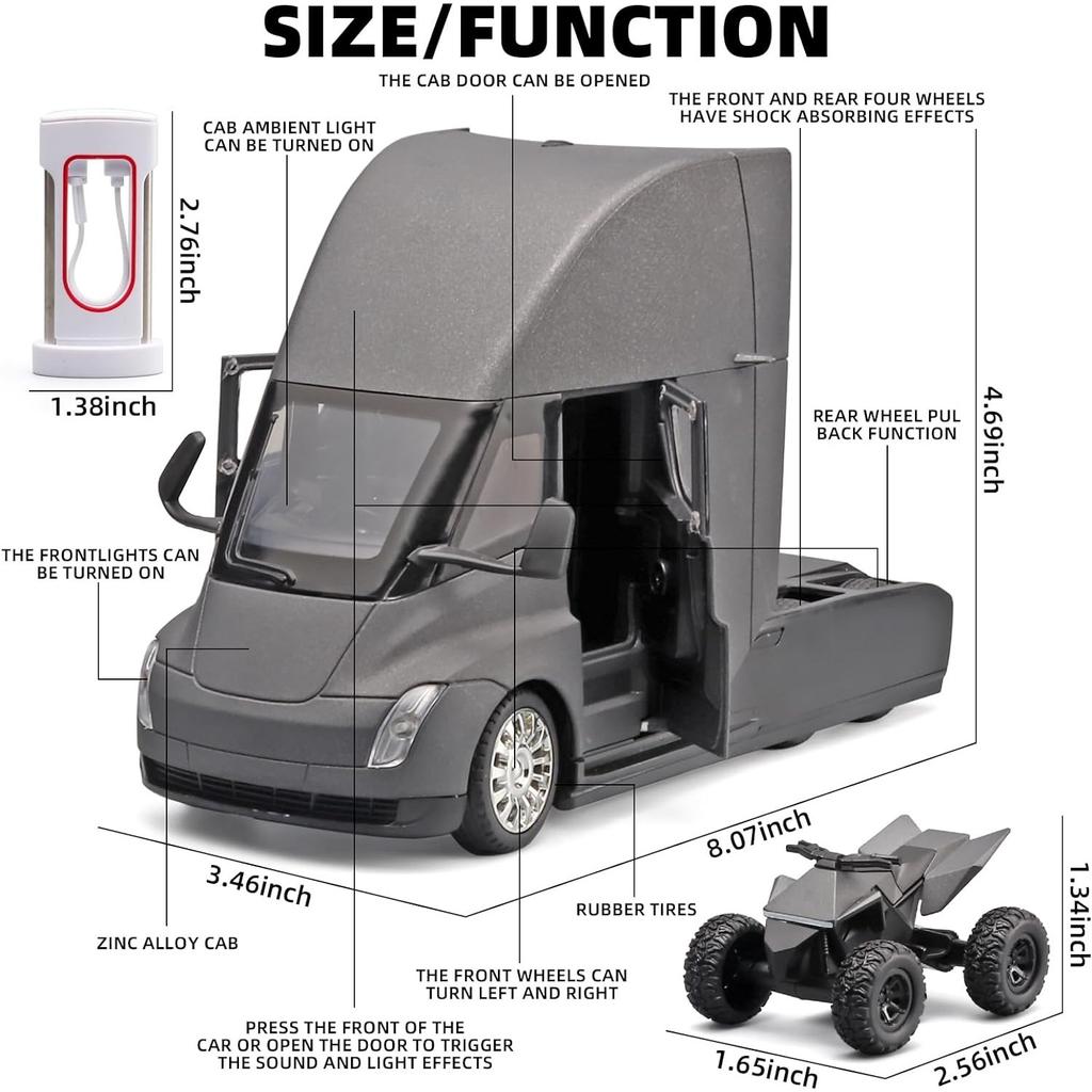 TOPRON Model Car Tesla Model X 1:32 Scale, Die-cast Alloy Electronic Toy With Pull-back Function, With Lights And Music, Mini Vehicle Toy As A Gift