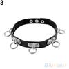 Punk Gothic Black Faux Leather Choker Cross Spike Rivet Buckle Collar Necklace