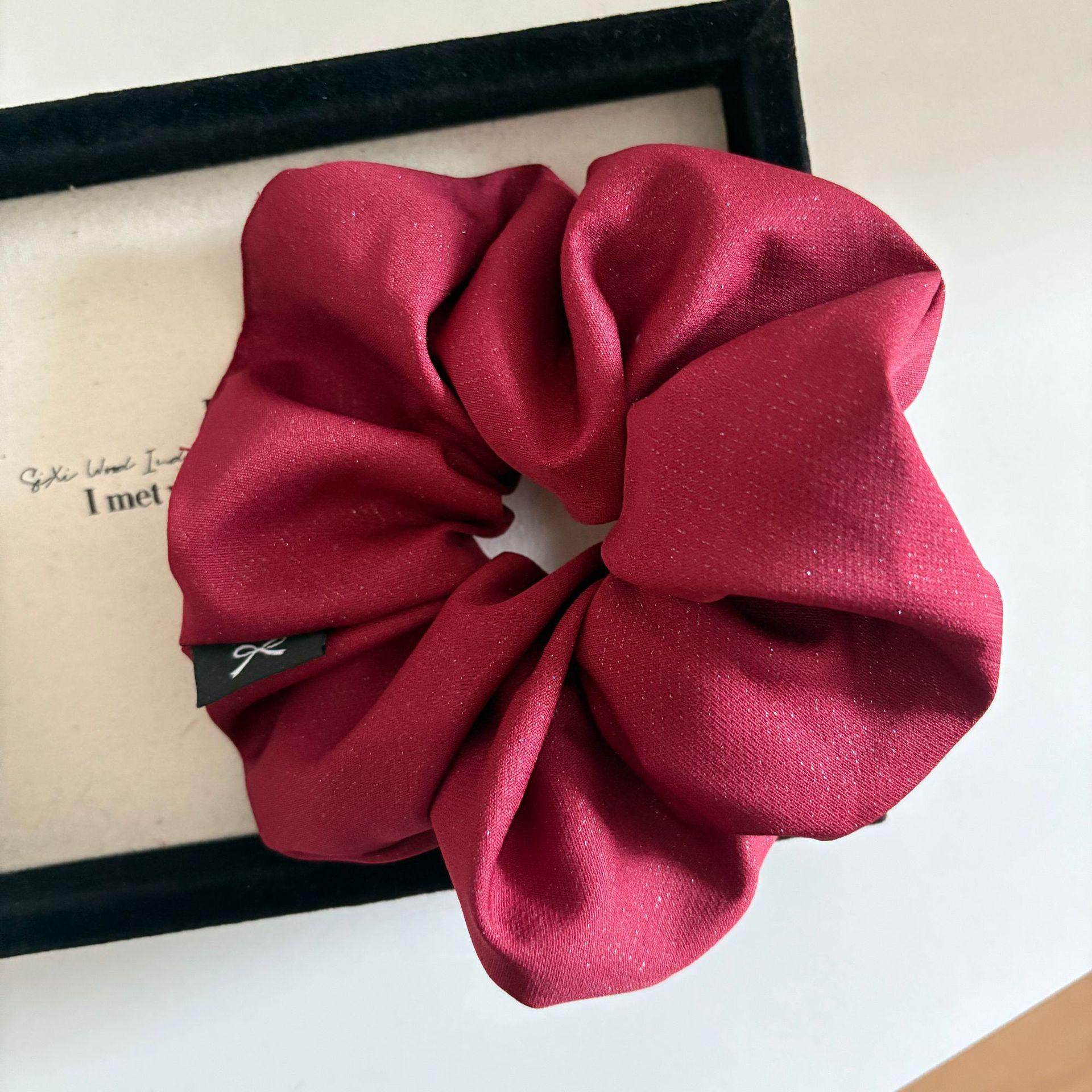 Korean Style Large Bow Scrunchie - High-End Fabric, Ideal for Bun Hairstyles & Hair Ties