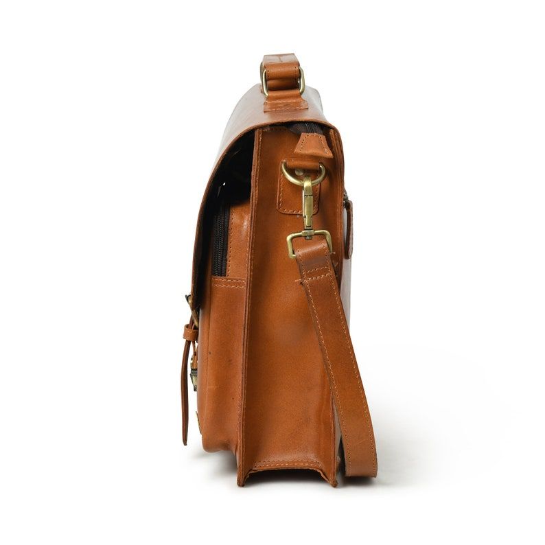 Leather Messenger Bag: Laptop Crossbody Satchel