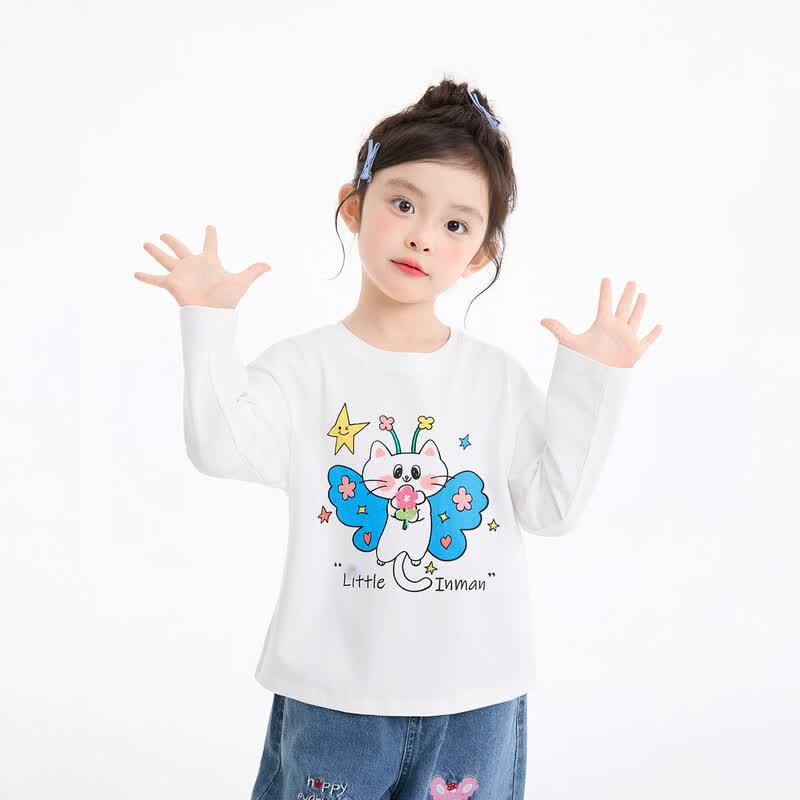 Girls' Cartoon Print Long-Sleeve T-Shirt