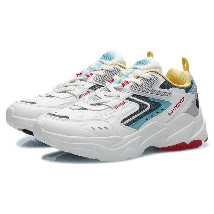 New LiNing Spacetime Cushioning Low Top Running Shoes Women's White Gray AGCR332-5