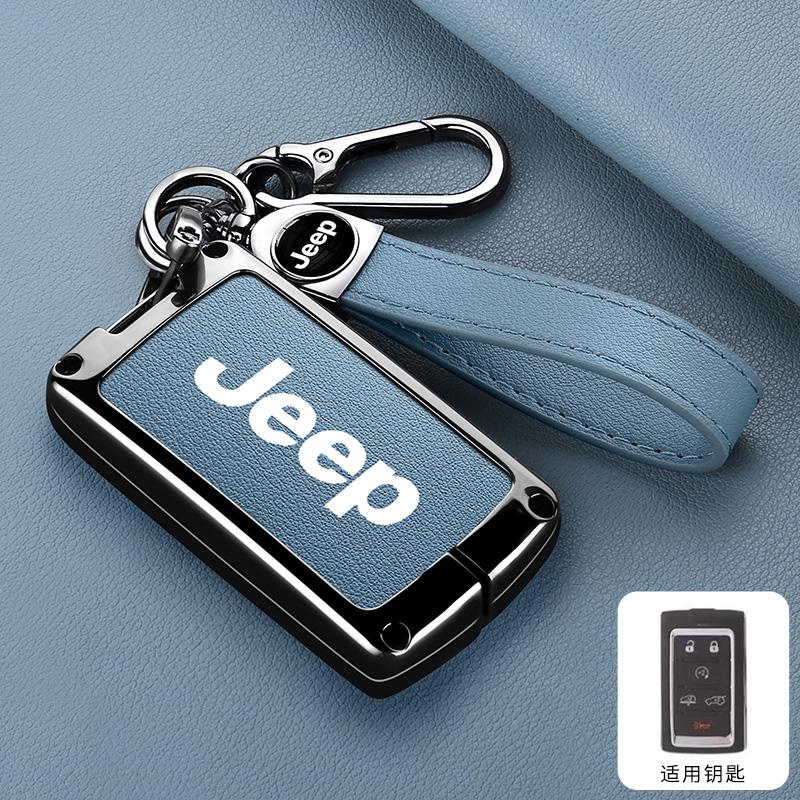 3/4/5 Buttons For Jeep Grand Cherokee Wagoneer Obsidian II 2021 2022 2023 Accessories Metal Leather Car Remote Key Case Cover
