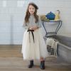 YUBAOBEI Girls Set Spring Teens Children Clothing Striped Full Sleeved T-Shirt + Long Tulle Skirts 2 Pcs Sets